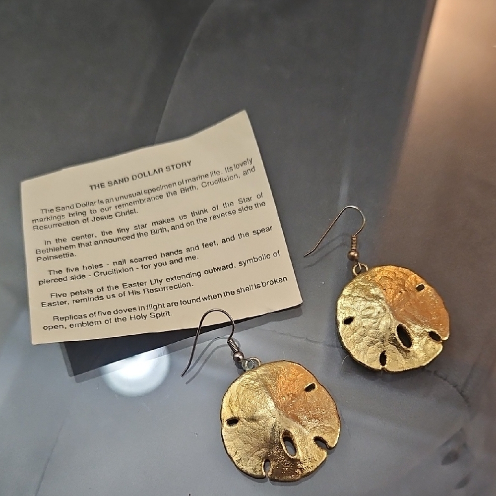 Gold Sand Dollar Earrings
